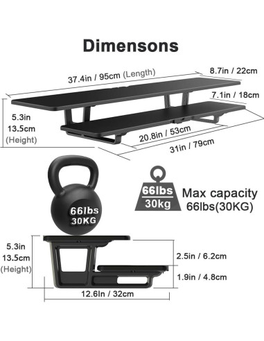 Soporte Doble para Monitor DW0010B - Elevador Escritorio 4.03 kg