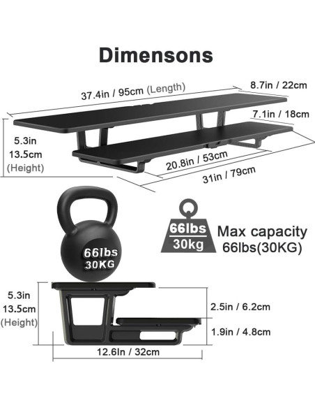 Soporte Doble para Monitor DW0010B - Elevador Escritorio 4.03 kg