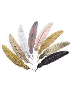 Marcadores de Metal en Forma de Pluma Gejoy - 8 Piezas 11.5 cm