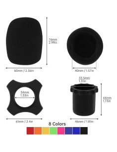 RTNLIT 8 Filtros de Espuma para Micrófono Inalámbrico 2