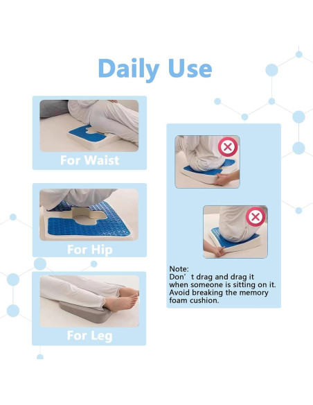 Cojín Antiescaras Pumwoy de Gel y Espuma Viscoelástica T