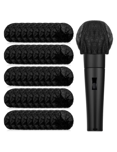 400 Fundas Desechables para Micrófonos Tela No Tejida Negro