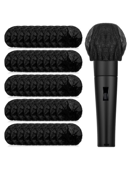 400 Fundas Desechables para Micrófonos Tela No Tejida Negro