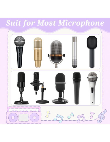 400 Fundas Desechables para Micrófonos Tela No Tejida Negro