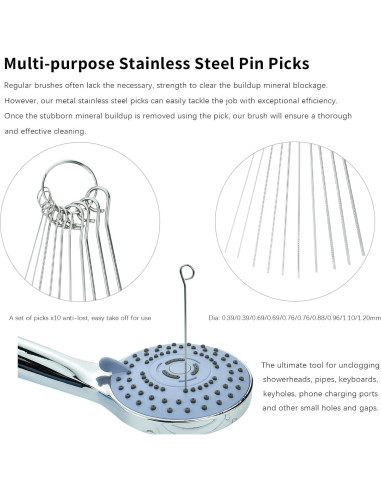 Juego de Cepillos de Limpieza LIEUDAGE para Cabezal de Ducha - 20 Piezas