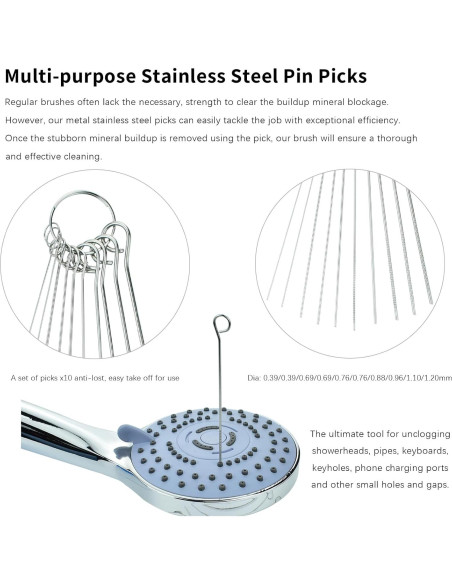 Juego de Cepillos de Limpieza LIEUDAGE para Cabezal de Ducha - 20 Piezas