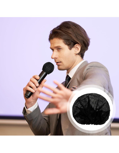 400 Fundas Desechables para Micrófonos Tela No Tejida Negro