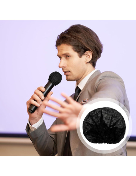 400 Fundas Desechables para Micrófonos Tela No Tejida Negro