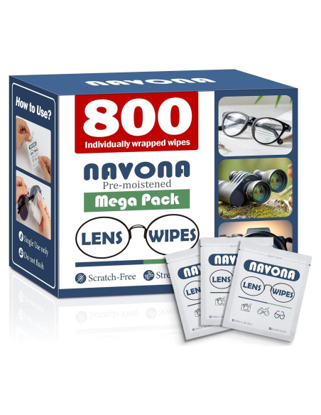 Toallitas Limpiadoras de Gafas Navona - 800 Piezas Prehumedecidas