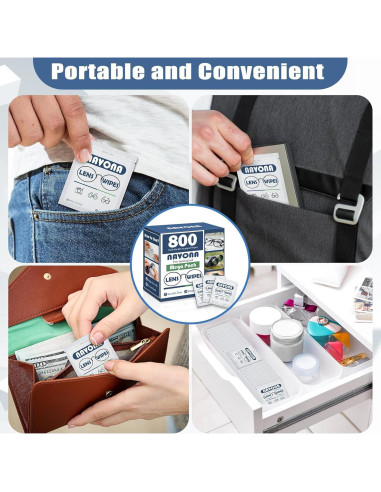 Toallitas Limpiadoras de Gafas Navona - 800 Piezas Prehumedecidas