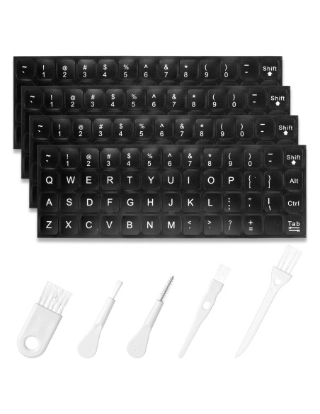Etiquetas de Teclado en Inglés Aiyorse con Cepillo de Limpieza
