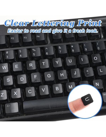 Etiquetas de Teclado en Inglés Aiyorse con Cepillo de Limpieza