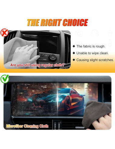 Limpiador de Pantallas de Coche SuperKaKa - Paño Microfibra Gris