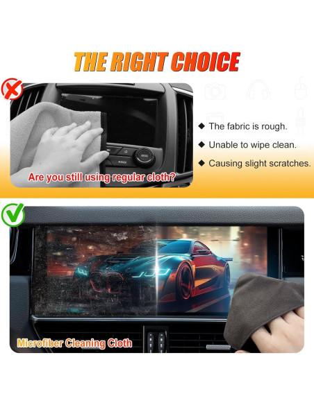 Limpiador de Pantallas de Coche SuperKaKa - Paño Microfibra Gris