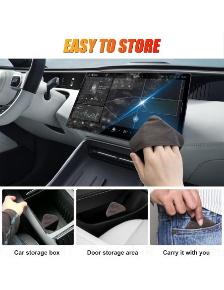 Limpiador de Pantallas de Coche SuperKaKa - Paño Microfibra Gris