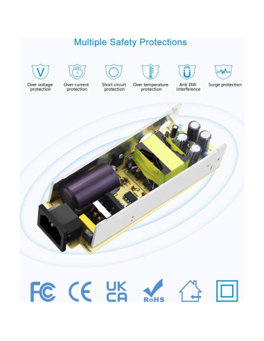 Convertidor CA a CC ALITOVE 12V 10A 120W Adaptador Coche