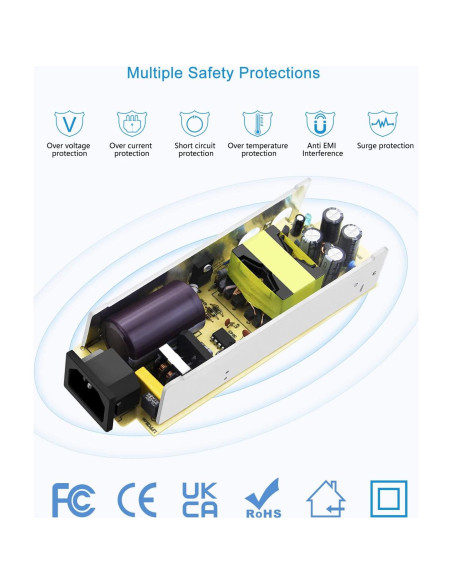 Convertidor CA a CC ALITOVE 12V 10A 120W Adaptador Coche