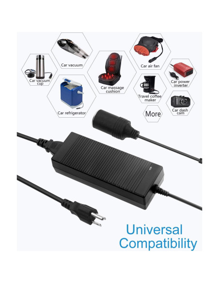 Convertidor CA a CC ALITOVE 12V 10A 120W Adaptador Coche