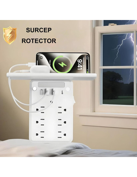 Extensor de Enchufe 9 en 1 Genérico con Estante y USB