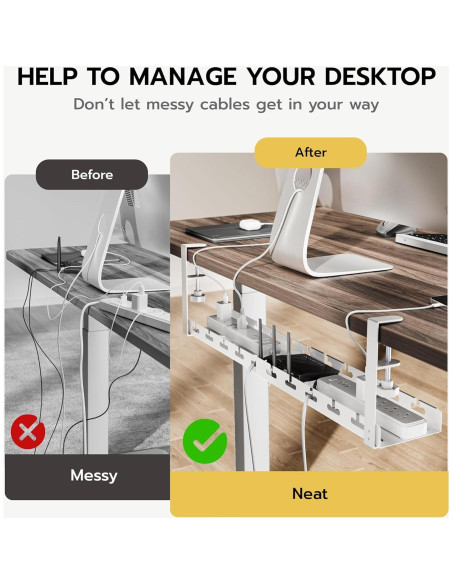 Bandeja de Gestión de Cables ARES Extensible 43-73 cm Blanca