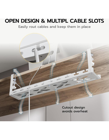 Bandeja de Gestión de Cables ARES Extensible 43-73 cm Blanca