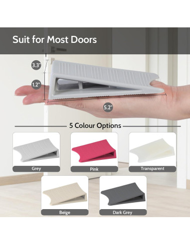 Topes de puerta Optish 3 paquetes antideslizantes gris