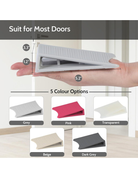 Topes de puerta Optish 3 paquetes antideslizantes gris