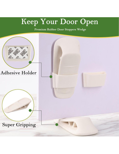 Tapones de Goma Fursafe&Q para Puertas - 2 Paquete Blanco