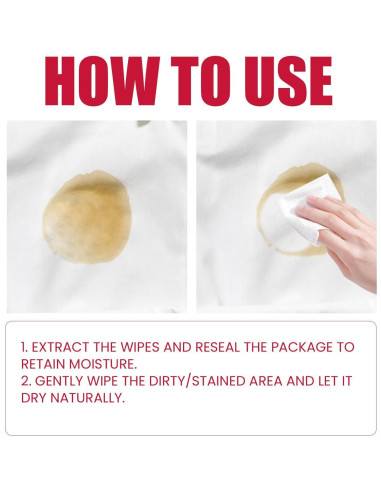 Toallitas Húmedas Quitamanchas A1 - 20 Unidades para Ropa y Más
