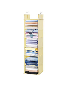 Organizador de Closet Colgante Posprica Beige - 6 Estantes Delgados