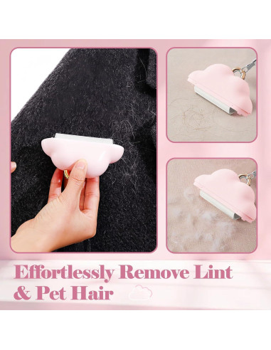 Mini Rodillo Quitapelusas Genérico 9.9x6.4cm Rosa Portátil