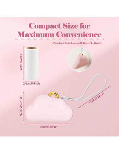 Mini Rodillo Quitapelusas Genérico 9.9x6.4cm Rosa Portátil