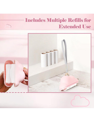 Mini Rodillo Quitapelusas Genérico 9.9x6.4cm Rosa Portátil