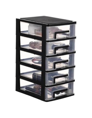 Organizador de Escritorio Ipetboom con 5 Cajones Plástico Negro