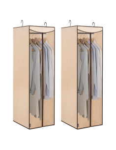 Bolsa Colgante de Ropa STORAGE MANIAC 2 Piezas Beige 144 cm