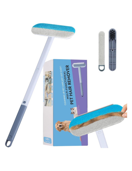 Removedor de Pelo de Mascota QOIUSO 4 en 1 - Cepillo Lavable 60 cm