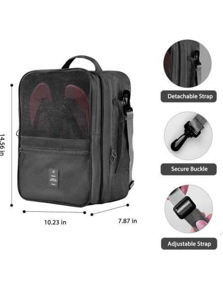 Bolsa de Zapatos de Viaje Uprimeasy 4 Pares Impermeable Negra