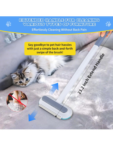 Removedor de Pelo de Mascota QOIUSO 4 en 1 - Cepillo Lavable 60 cm