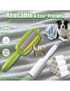 Rodillos de Pelusa Reutilizables TOAINRSI para Mascotas - 2 Piezas 2