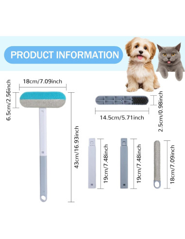 Removedor de Pelo de Mascotas Genérico 43 cm Reutilizable
