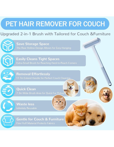 Removedor de Pelo de Mascotas Genérico 43 cm Reutilizable