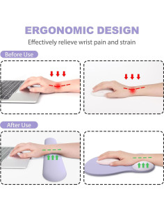 Alfombrilla Ergonómica G JGOO con Reposamuñecas Gel Púrpura 2