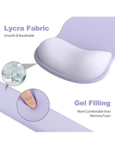 Alfombrilla Ergonómica G JGOO con Reposamuñecas Gel Púrpura