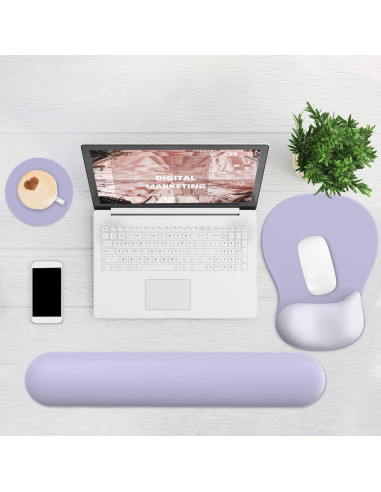 Alfombrilla Ergonómica G JGOO con Reposamuñecas Gel Púrpura