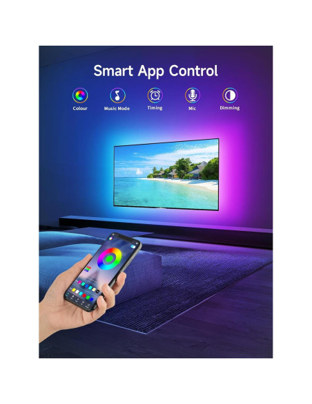 Luces LED RGB KANTUTOE 4.0m para TV 109-165cm con APP