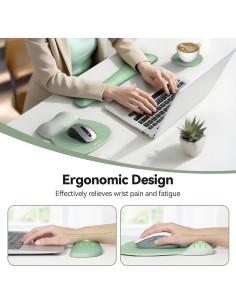 Conjunto de Alfombrilla de Ratón y Teclado TECKNET Verde 2