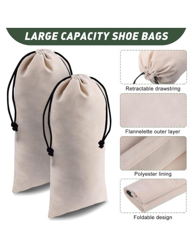12 Bolsas de Polvo para Zapatos Beige Kenning 20x43 cm