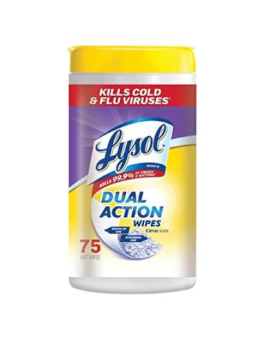 Toallitas Desinfectantes Lysol Cítricas 75 ct Doble Acción
