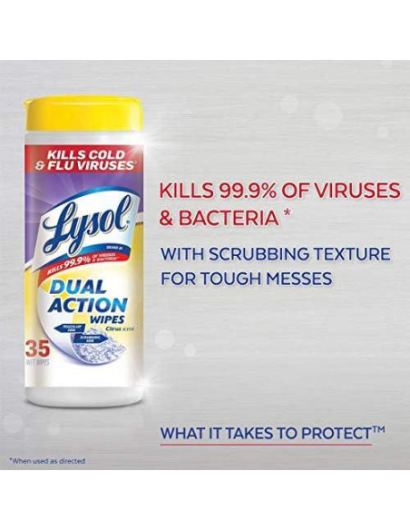 Toallitas Desinfectantes Lysol Cítricas 75 ct Doble Acción