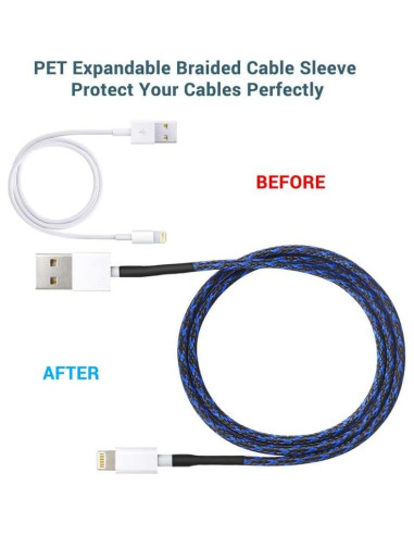 Manguito Trenzado Expandible Aibole 30.48m 1/2" Negro/Azul